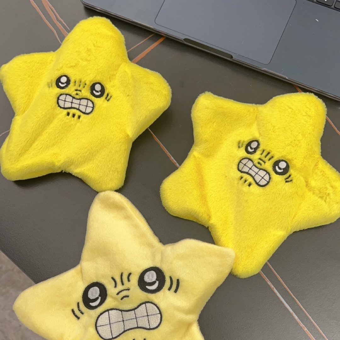 Angry-flapping Star Plushie Keychain Kawaii Bag Charm Gift with battery