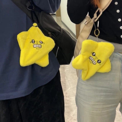 Angry-flapping Star Plushie Keychain Kawaii Bag Charm Gift with battery