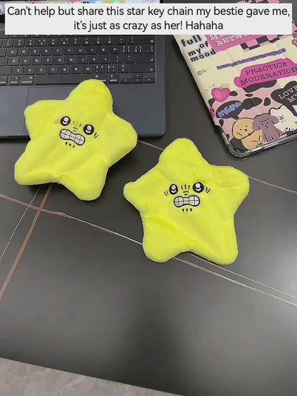 Angry-flapping Star Plushie Keychain Kawaii Bag Charm Gift with battery